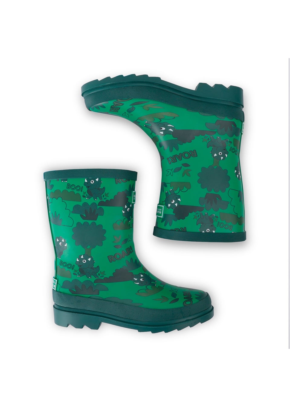 Regatta Stompy the Dinosaur Green Kids' Mudplay Junior II Waterproof Wellies