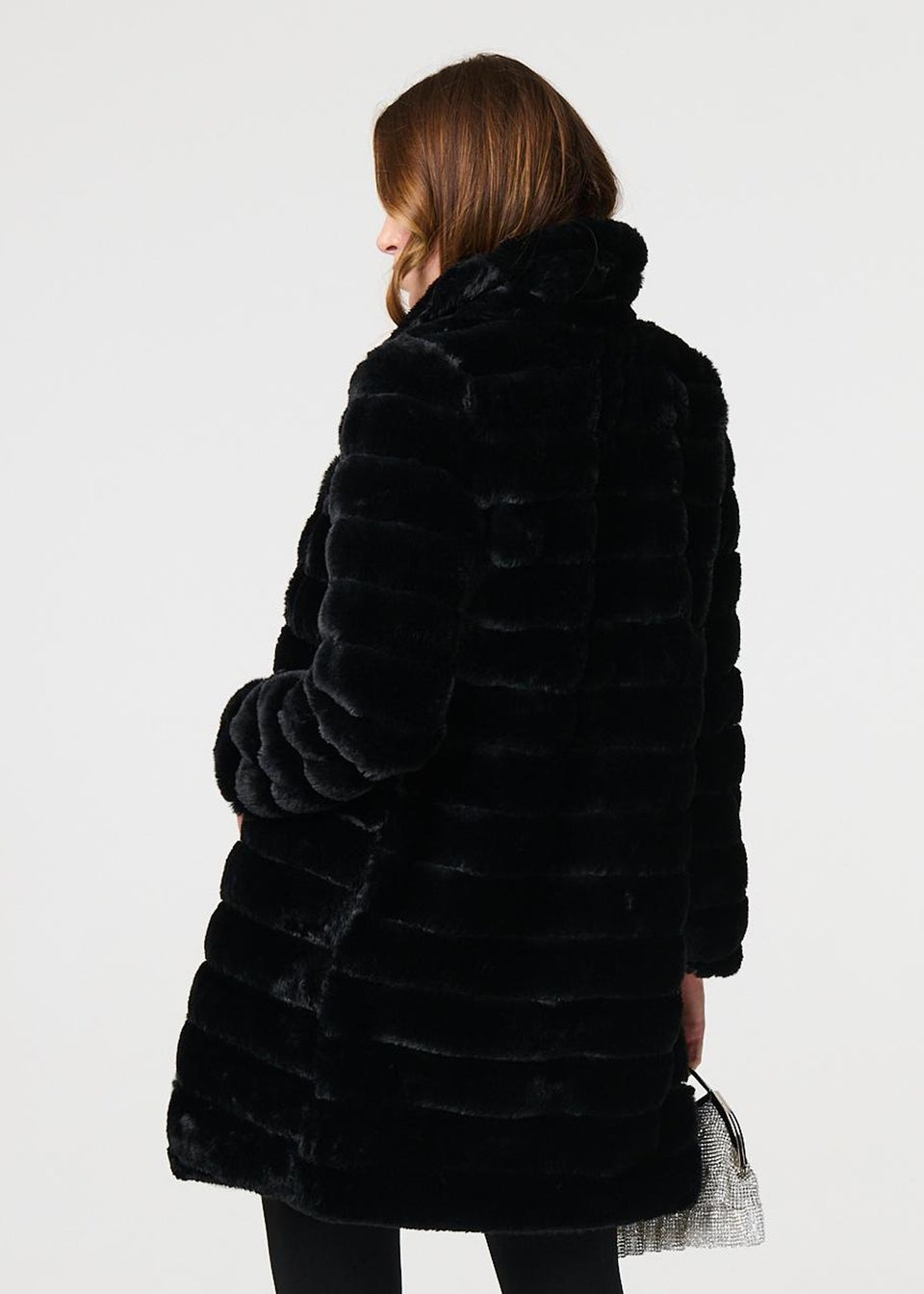Black faux fur coat matalan sale