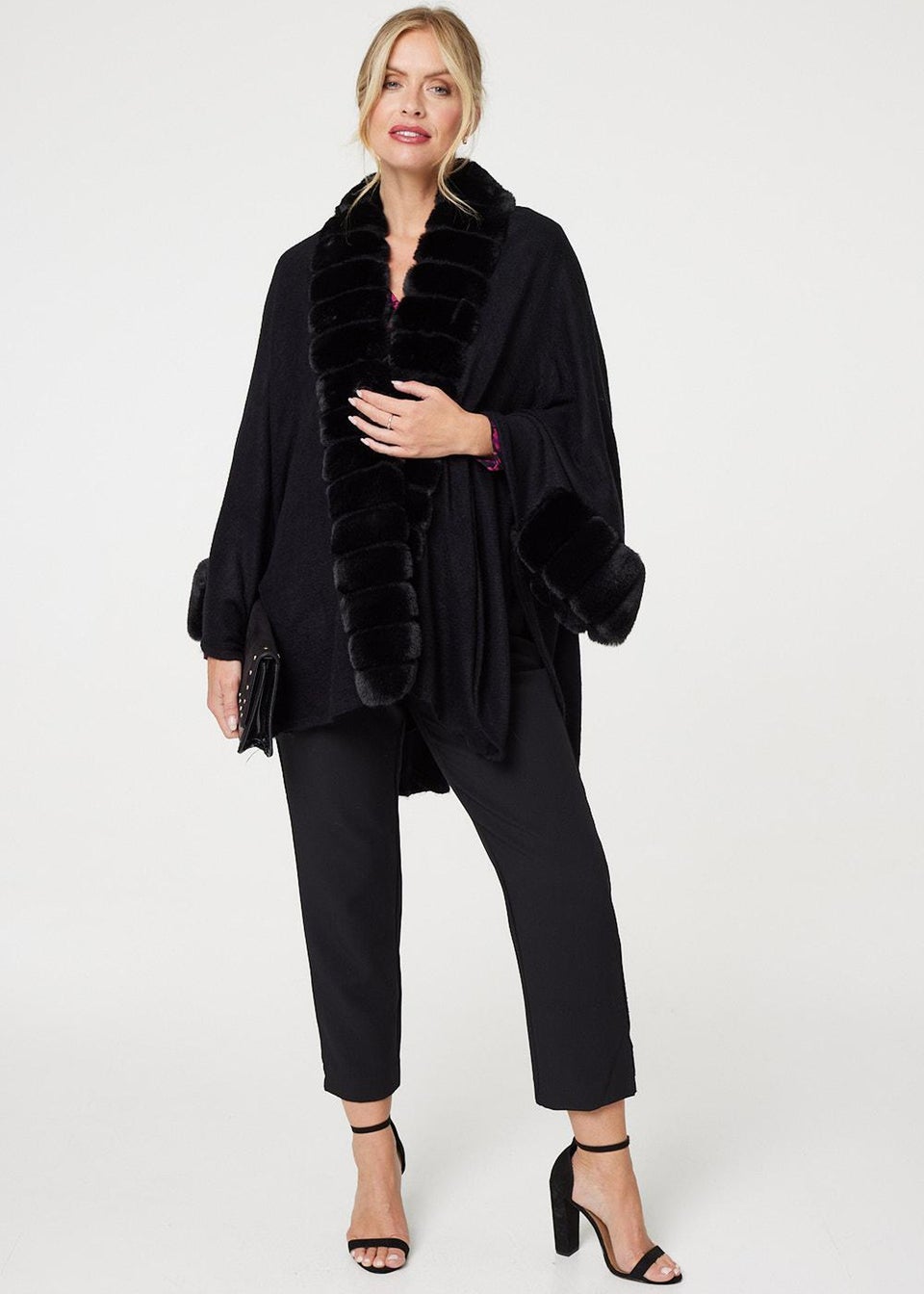 Black faux fur coat matalan sale