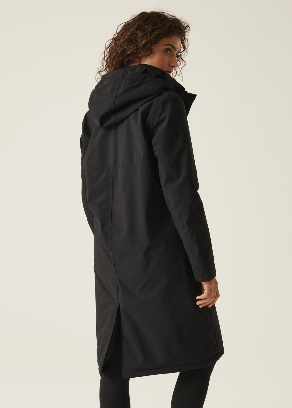 Regatta Black Dark Grey Yarli Waterproof Longline Jacket