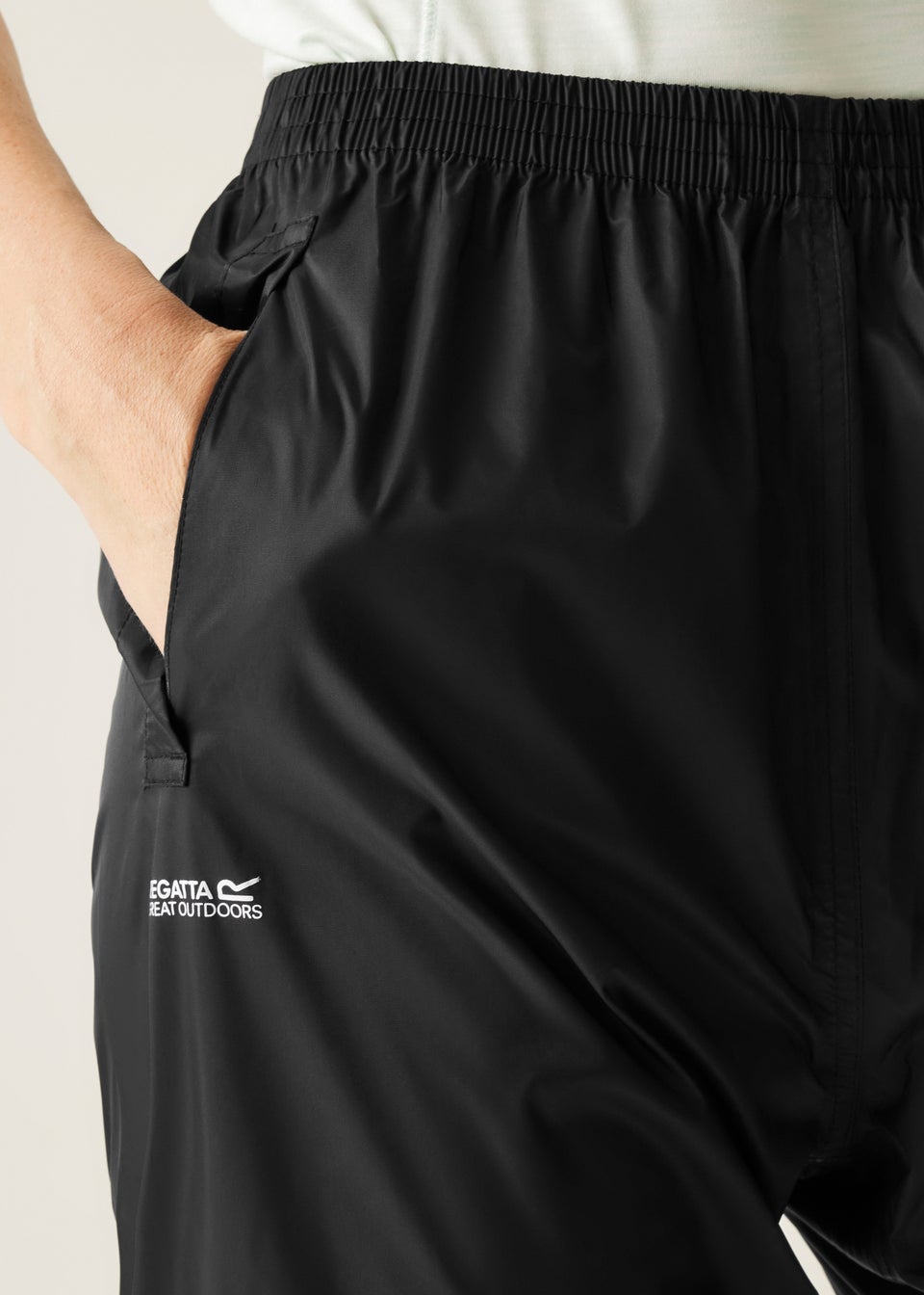 Regatta Black Pack-It Waterproof Breathable Isolite Overtrousers