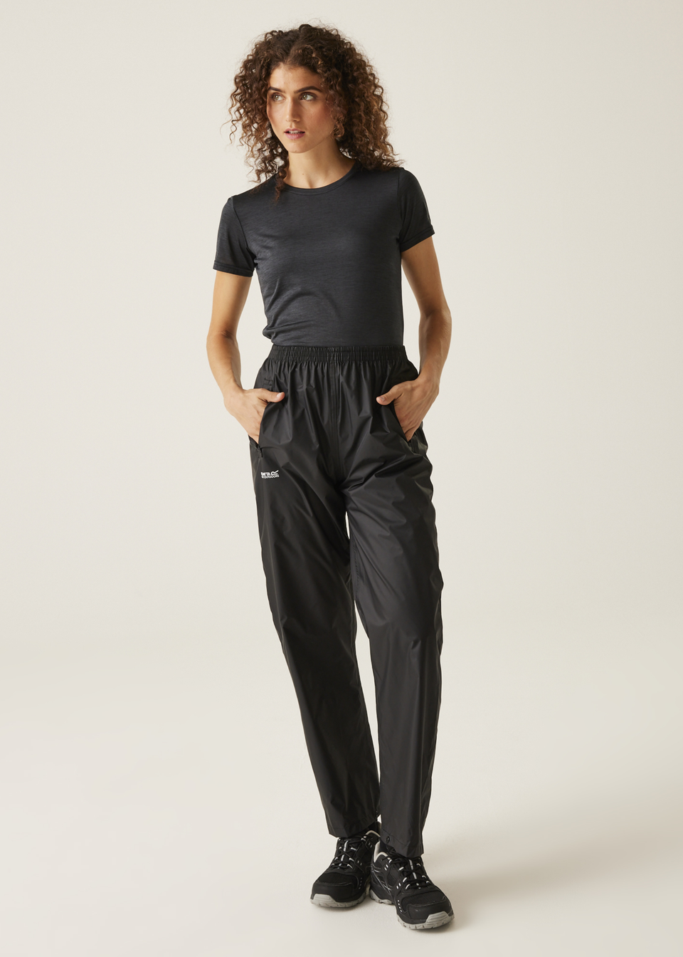 Regatta Black Pack It Waterproof Overtrousers Matalan