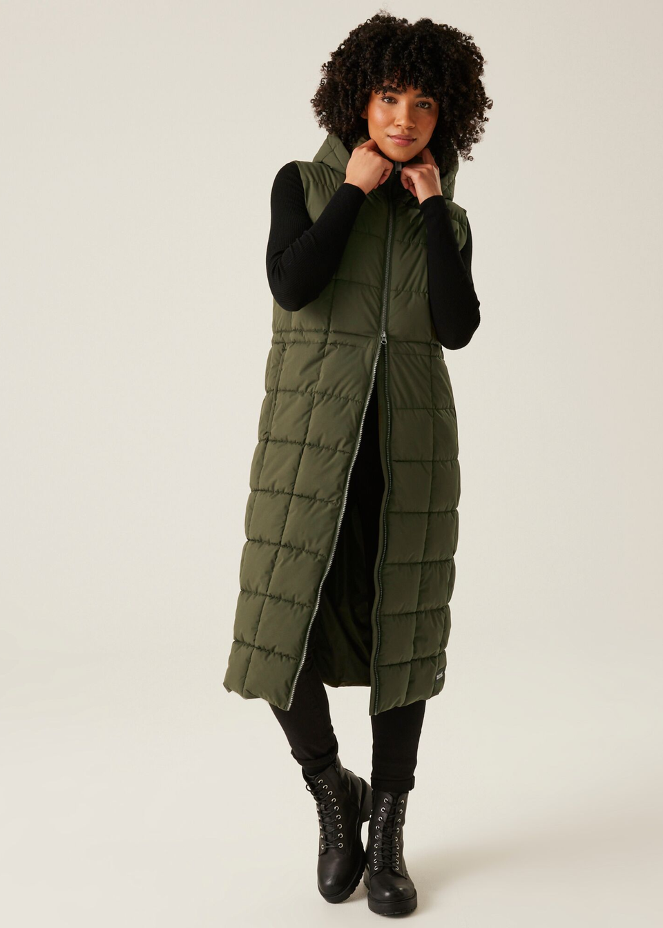 Regatta Dark Khaki Leandra Longline Bodywarmer