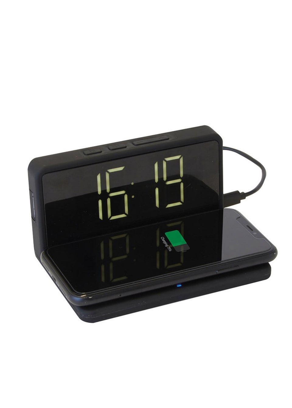 RED5 Black Wireless Phone Charging Alarm Clock