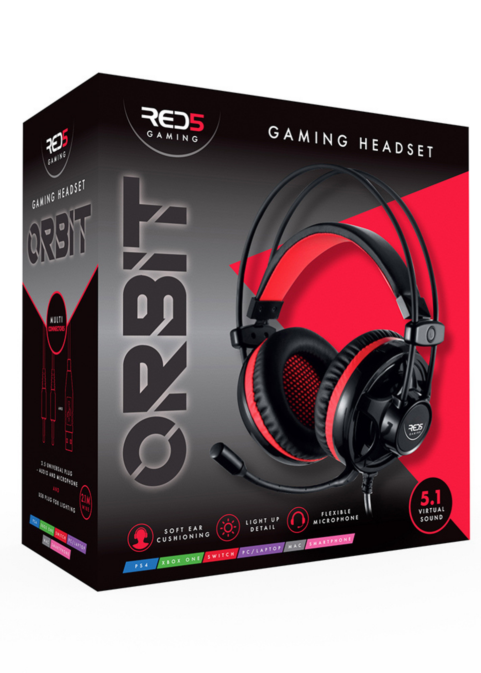 RED5 Black/Red Gaming Headphones Orbit