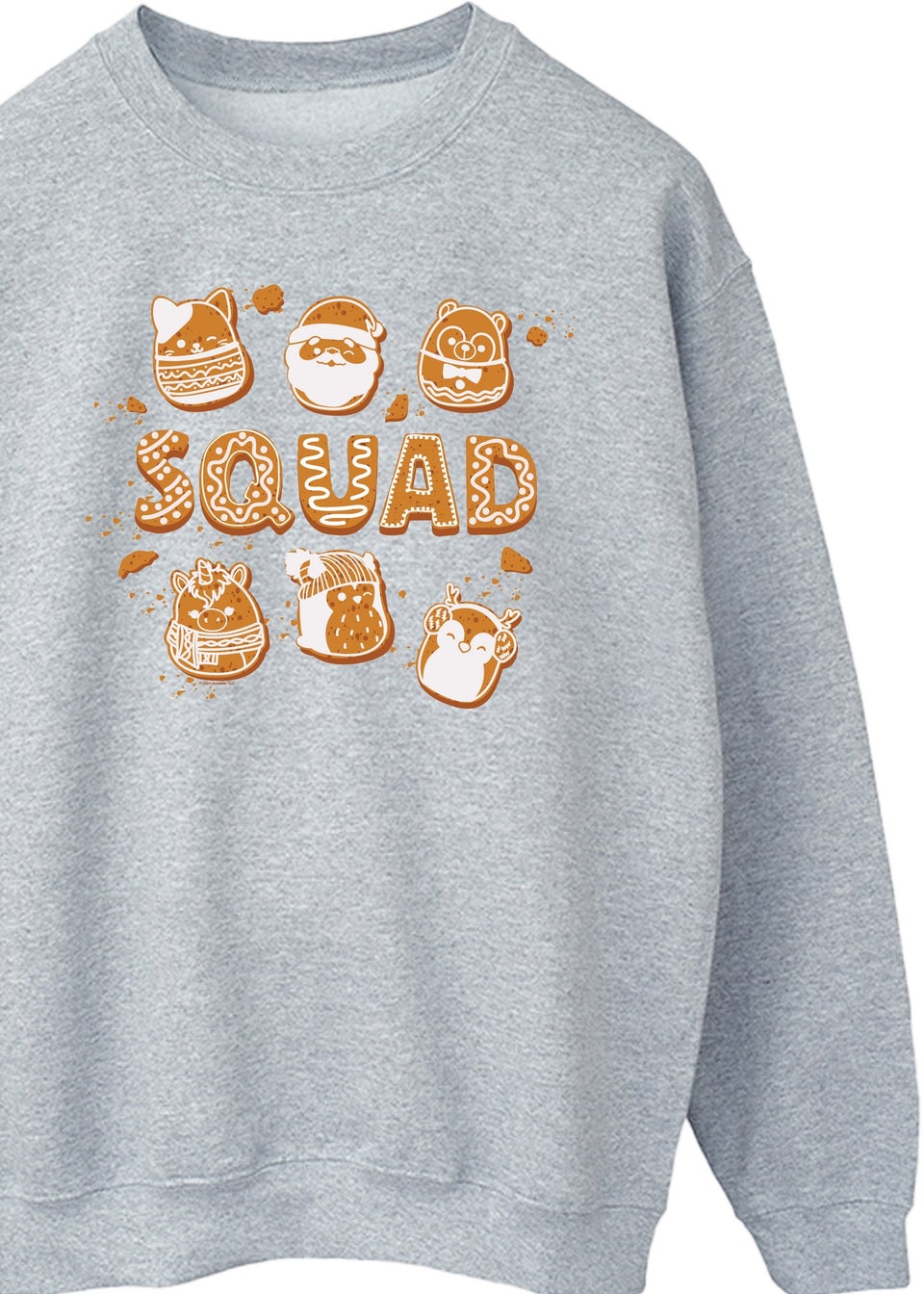 Squishmallows Grey Christmas Gingerbread Squad Heather Sweatshirt