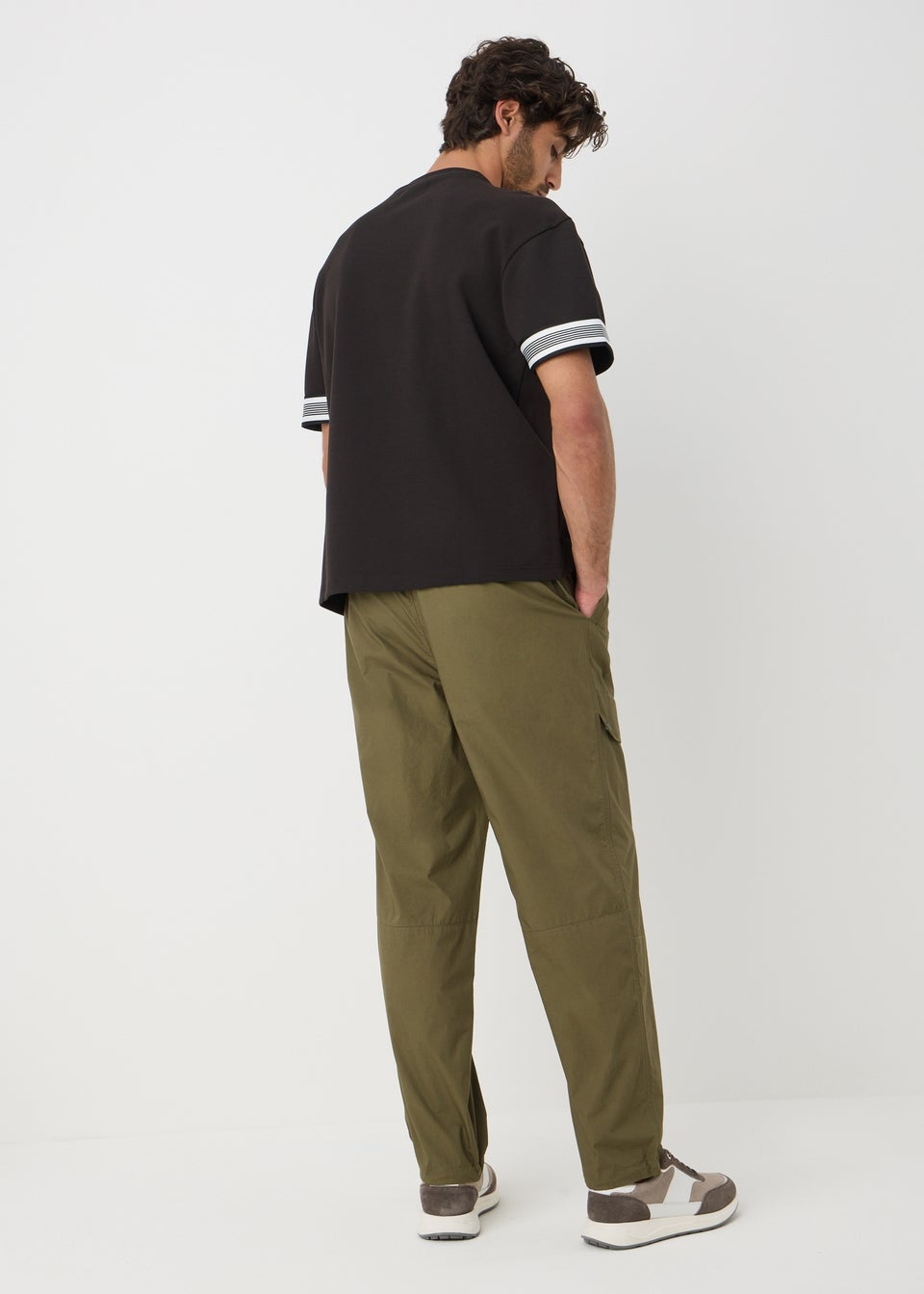 Khaki Parachute Cargo Trousers