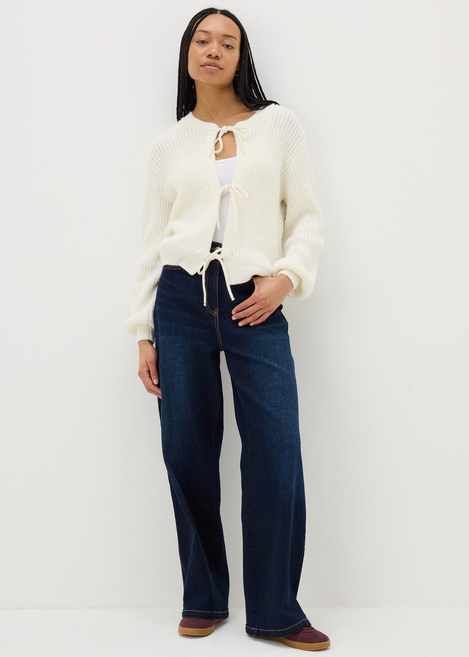 Papaya Petite Dark Wash Wide Leg Jeans