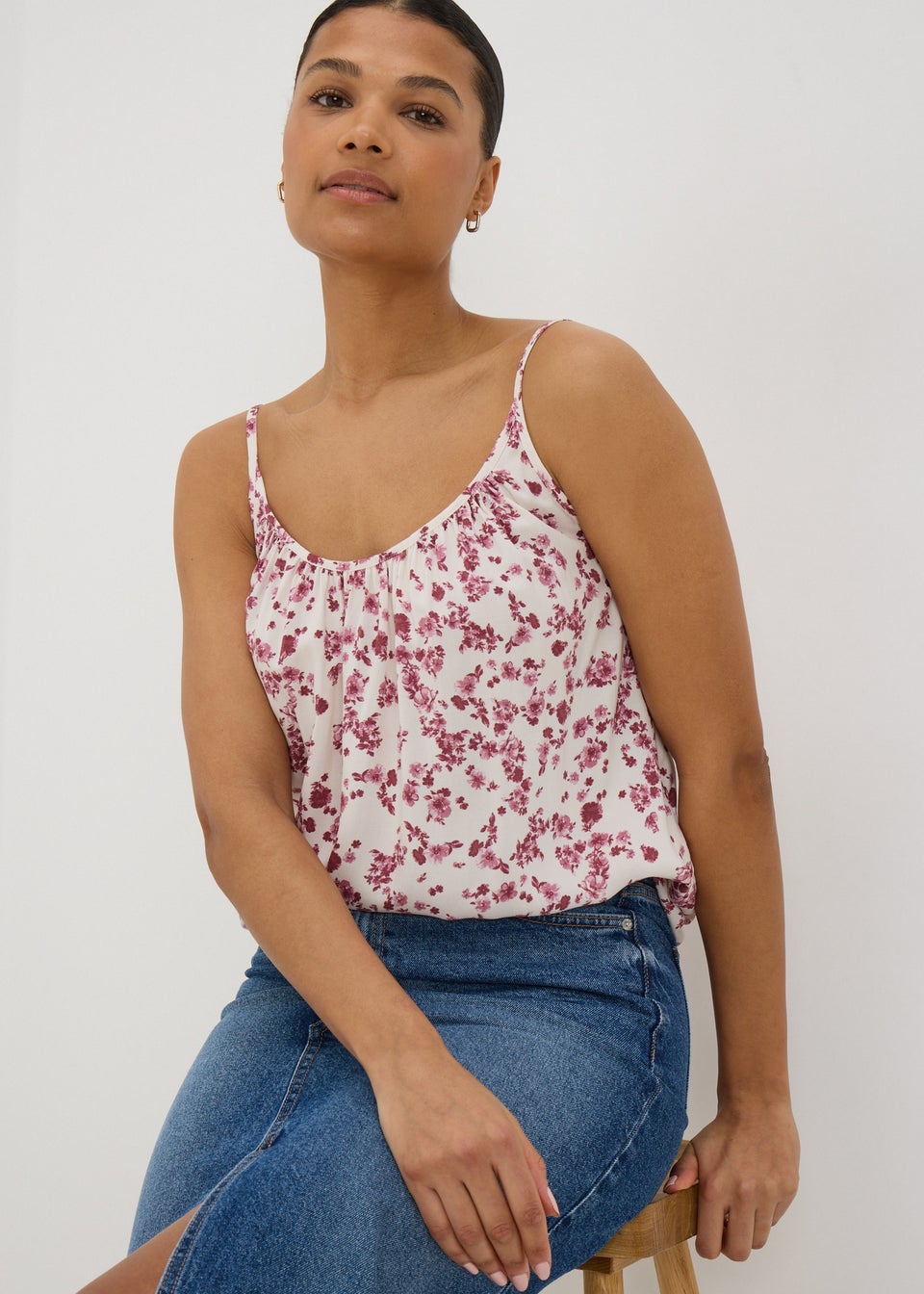 Raspberry Floral Cami Top