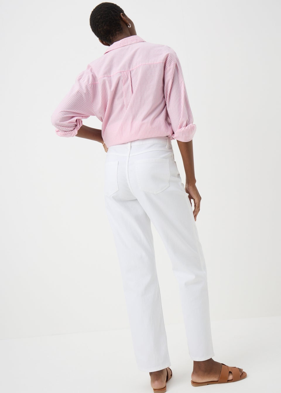 Papaya Petite White Straight Fit Jeans