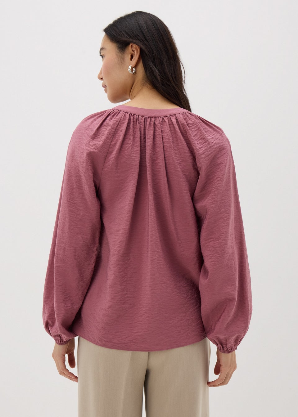 Raspberry Popover Blouse