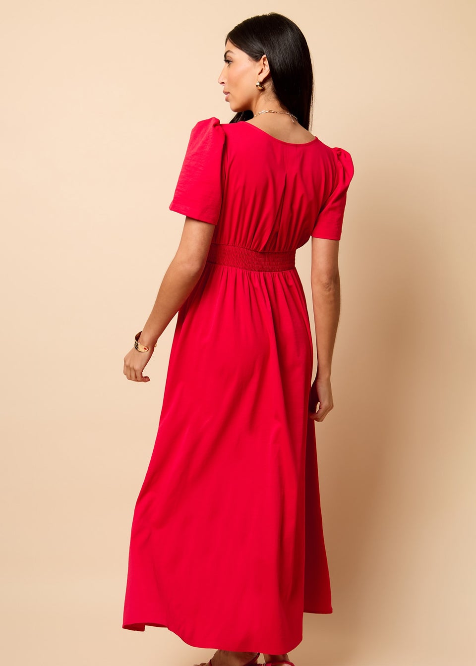 Little Mistress Red Rosette Midaxi Dress by Vicky Pattison