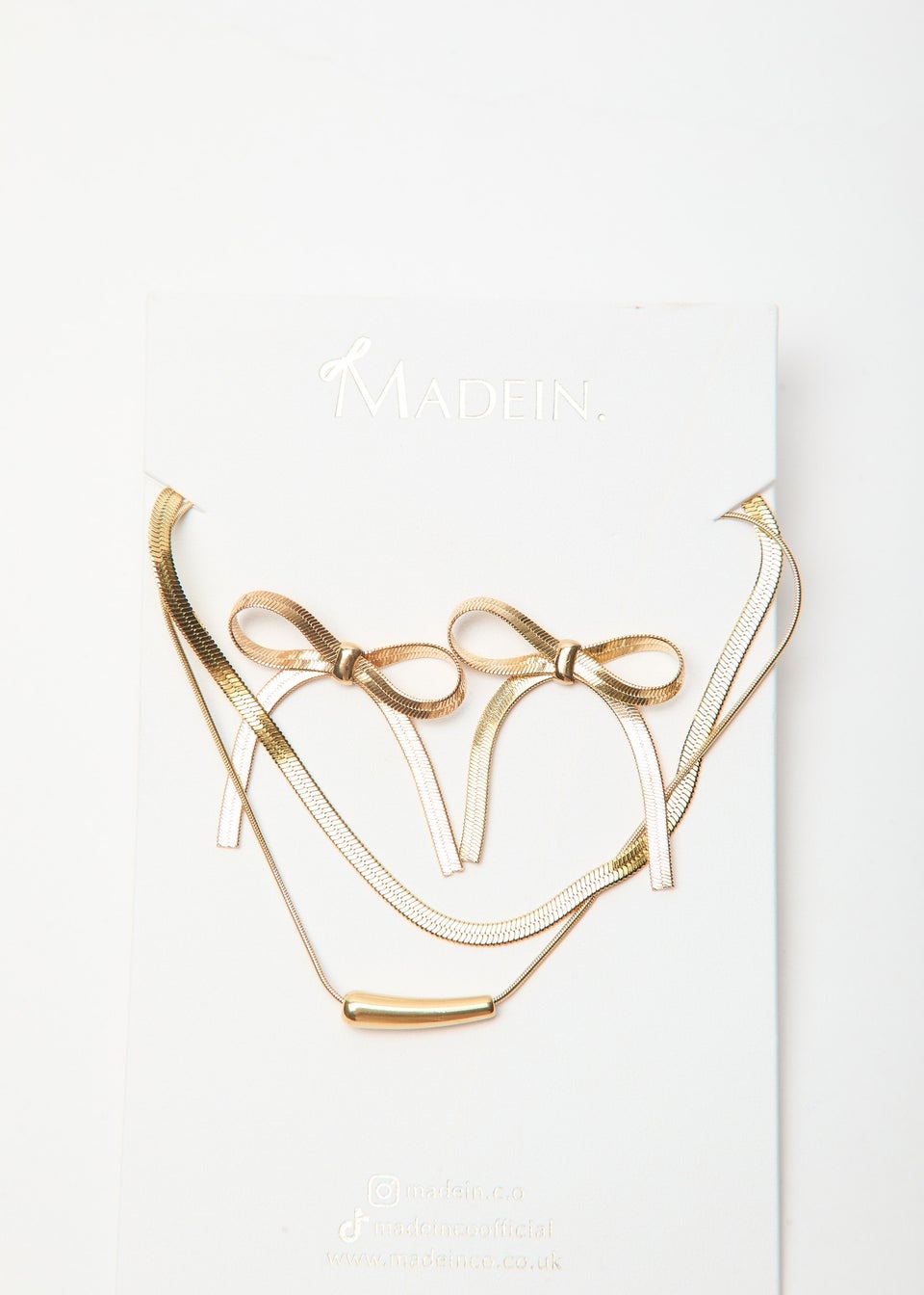 Madein Gold Earring and Necklace Set