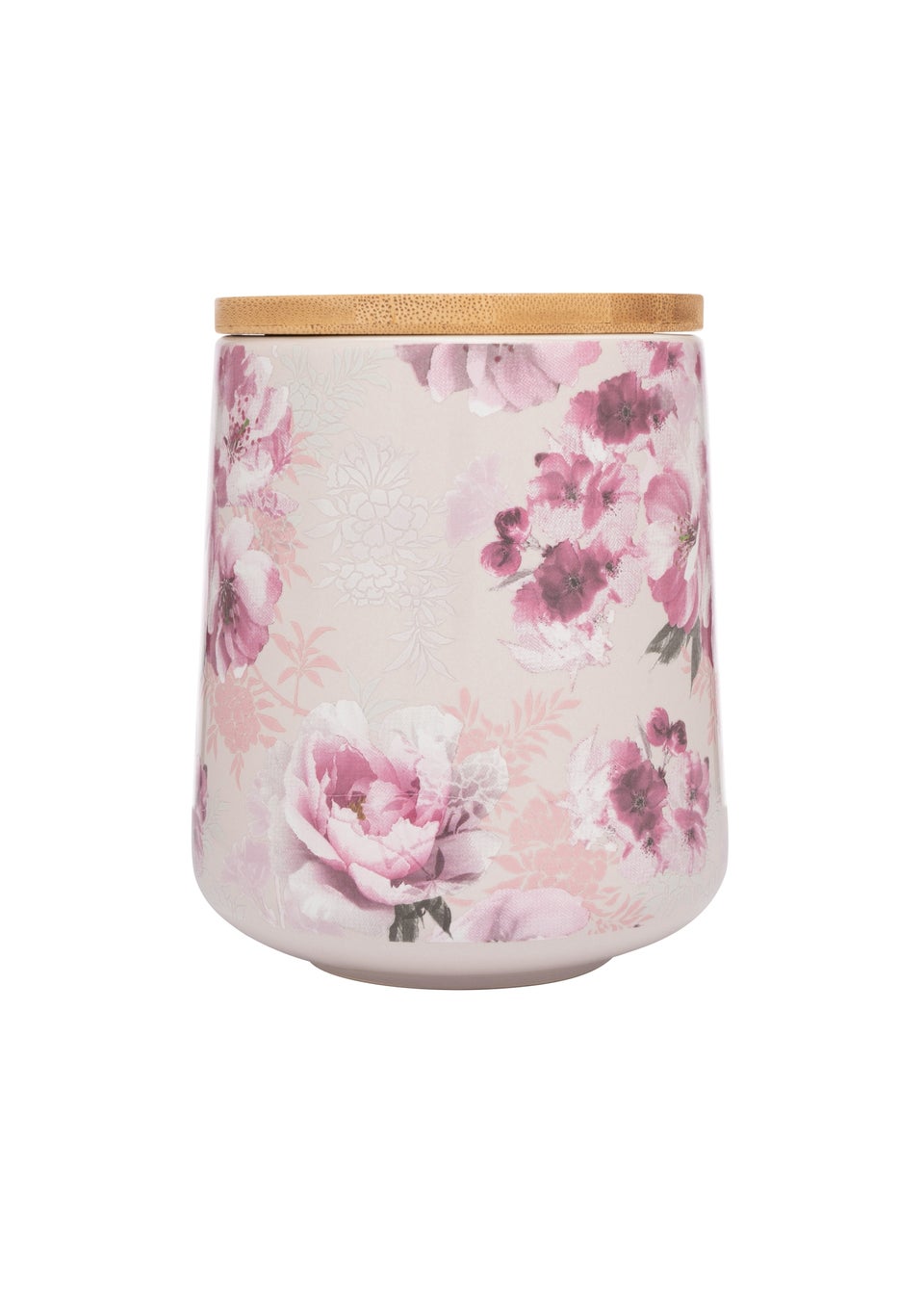 Catherine Lansfield Dramatic Floral Pink Ceramic Storage Jar