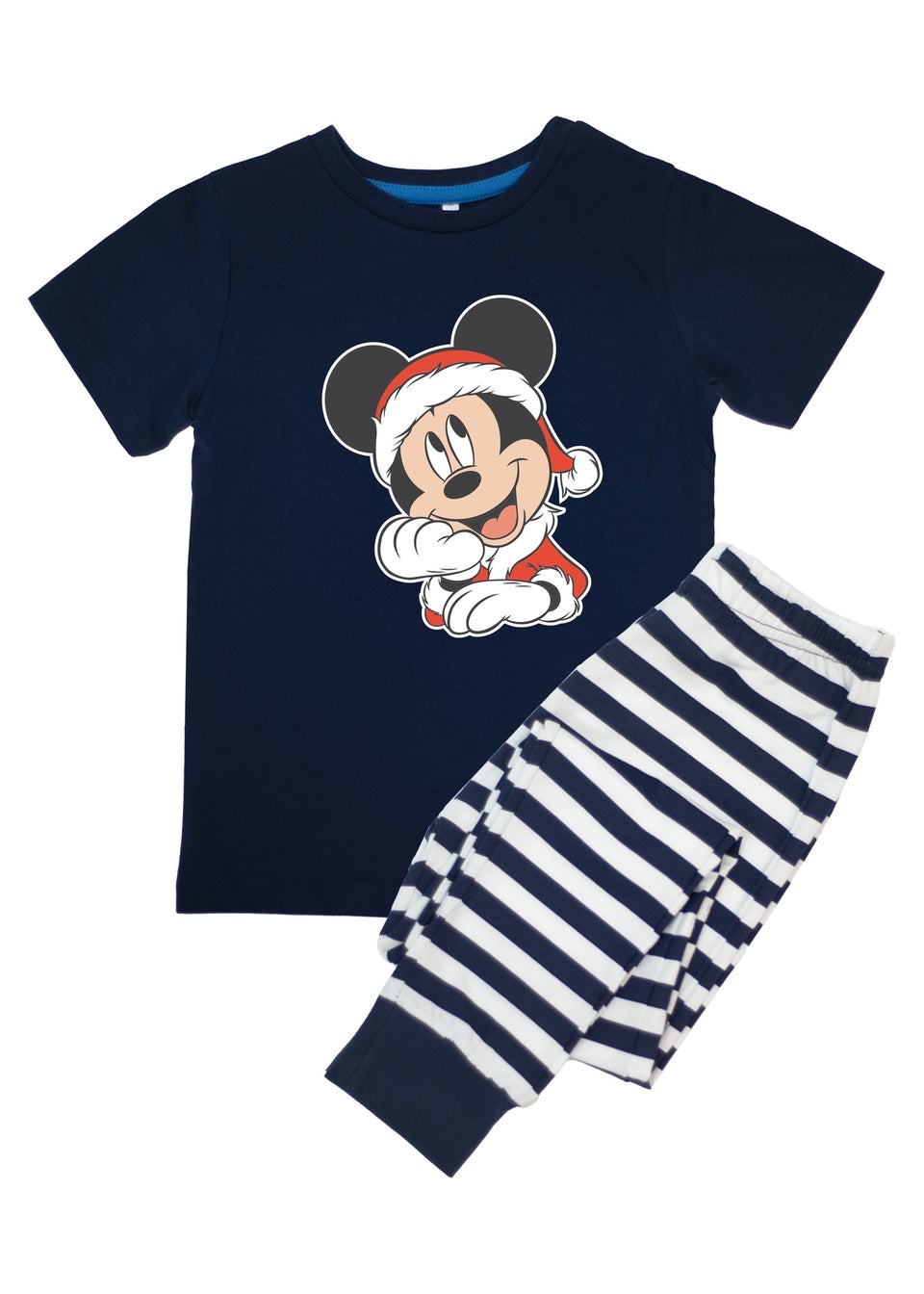 Disney Mickey Mouse Santa Hat Kids Navy Stripes Pyjamas (3-8 Years)