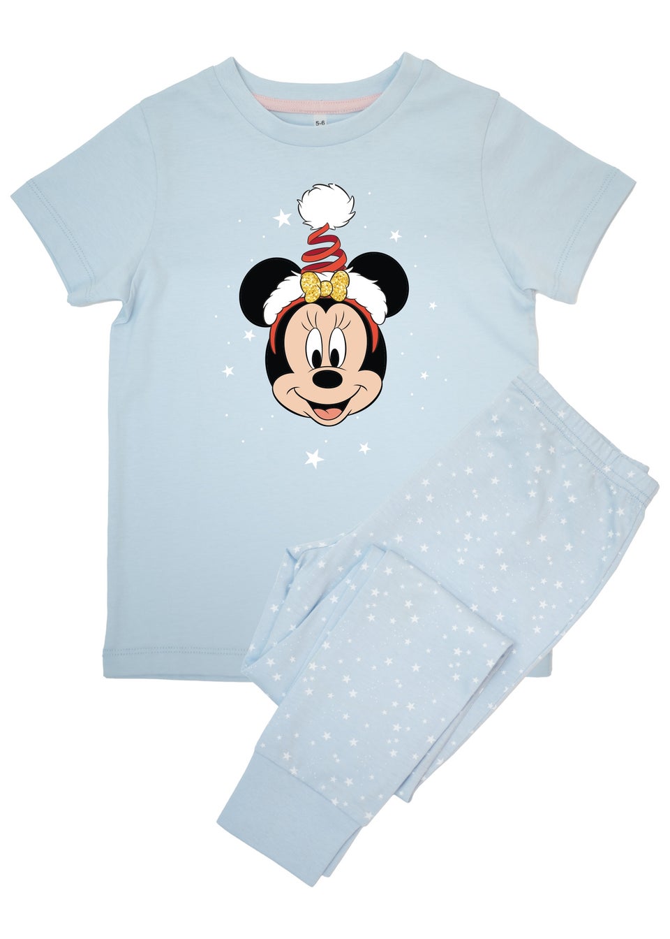 Disney Minnie Mouse Face Kids Blue Stars Pyjamas 3 8 Years Matalan