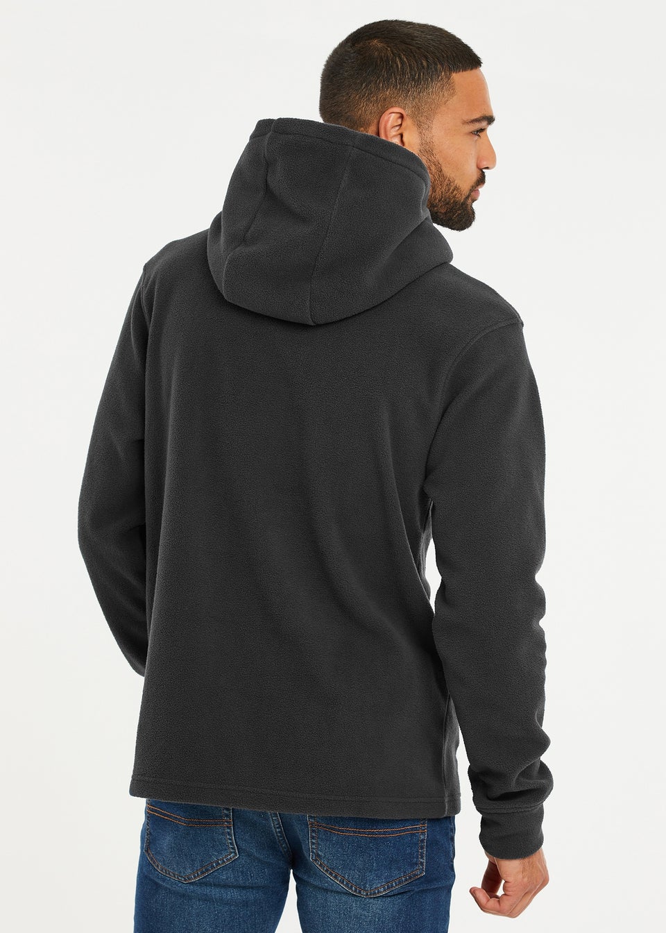 Threadbare Dark Grey Microfleece Overhead Hoodie Matalan