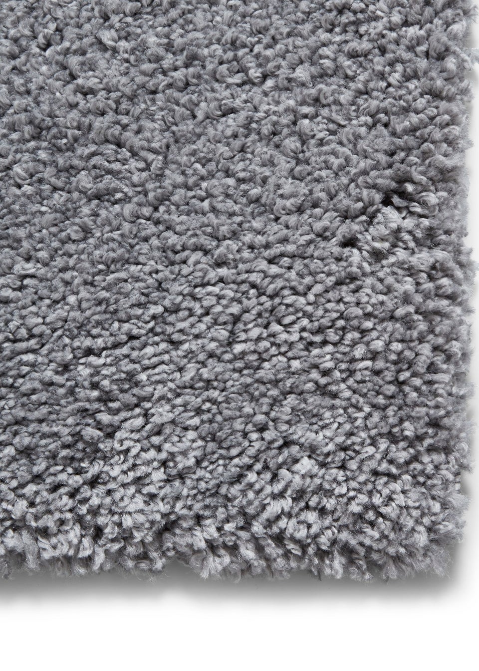 Think Rugs Sierra Grey Plain Shaggy Rectangle Rug