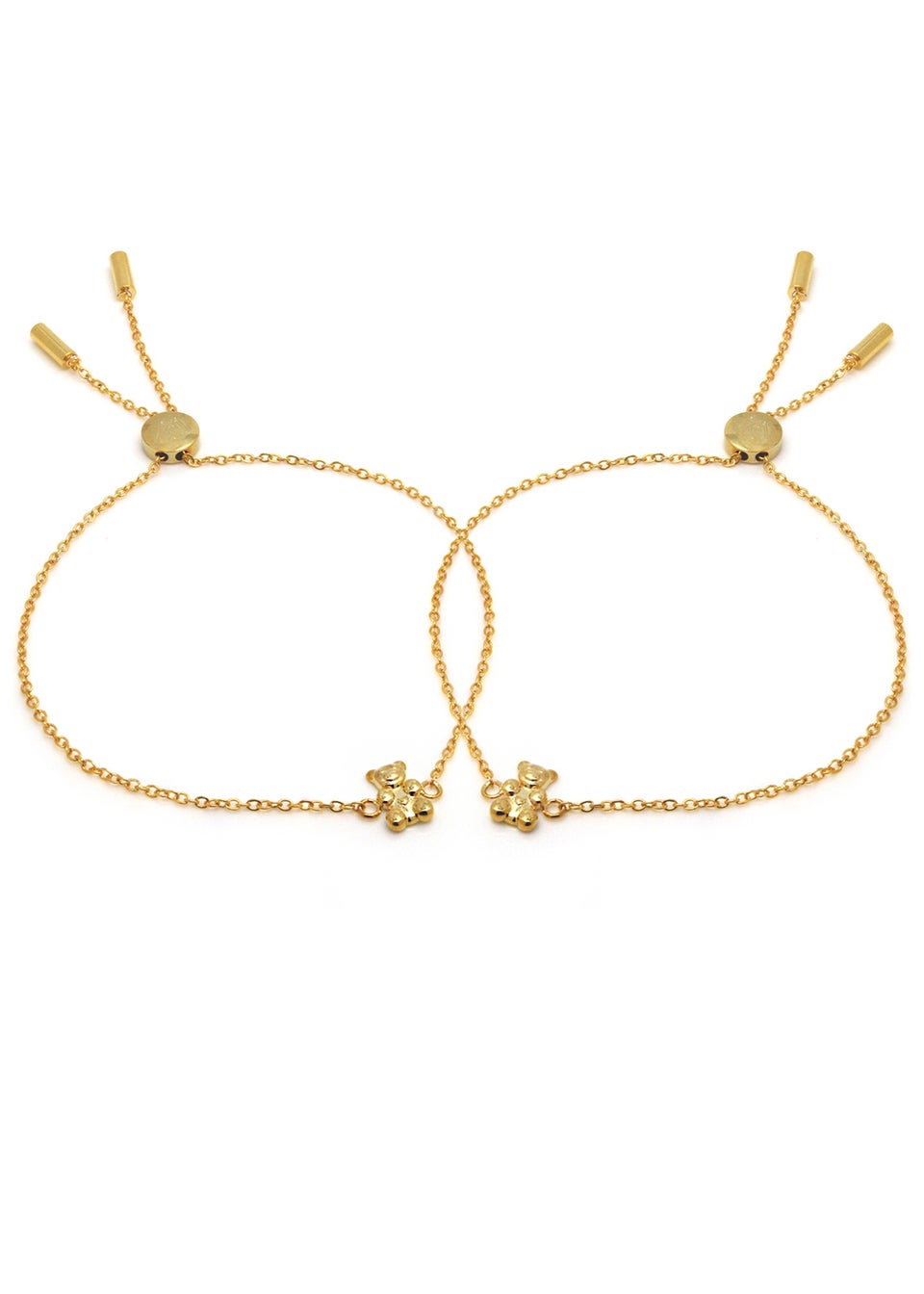 Say It With Yellow Gold Children's Bear Friendship Bracelets
