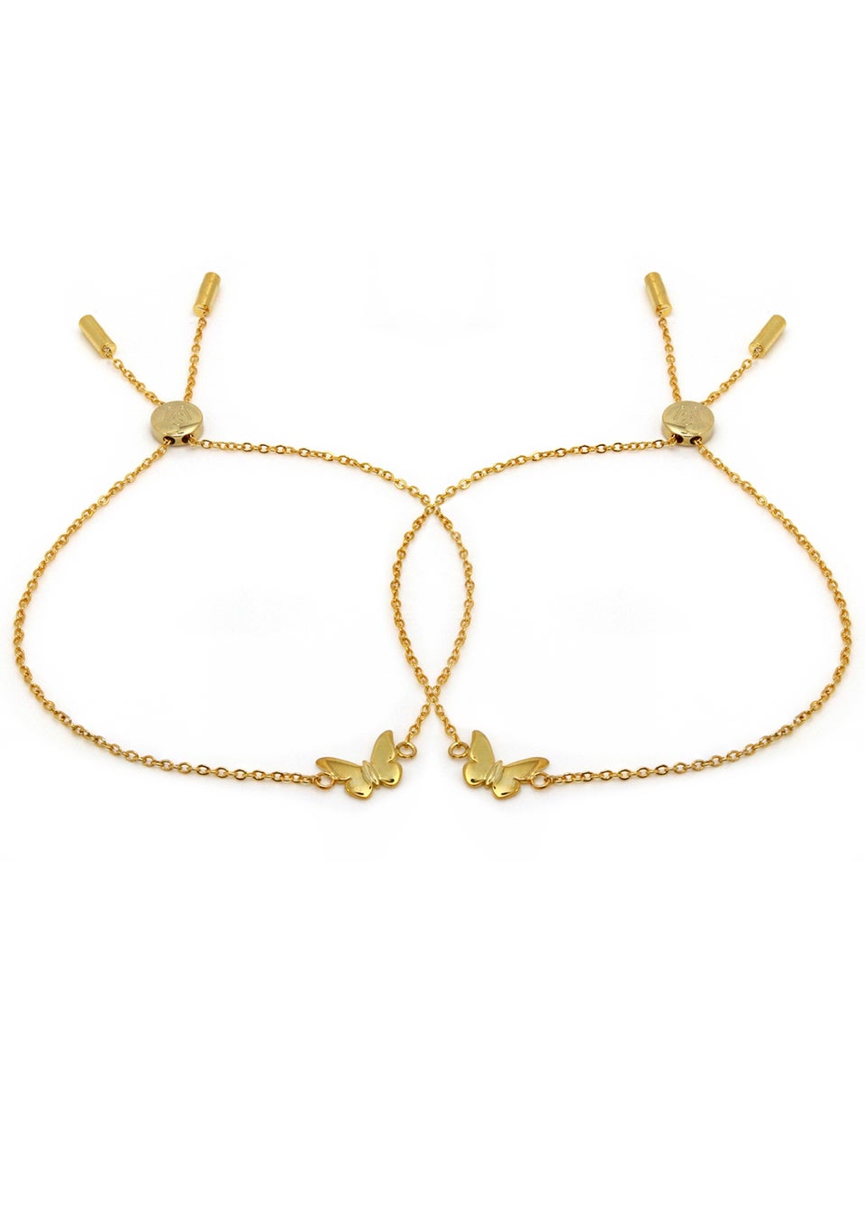 Say It With Yellow Gold Children's Butterfly Friendship Bracelets