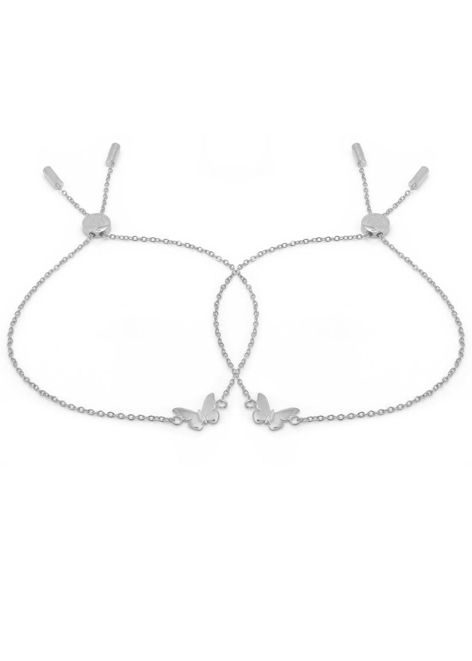 Say It With Silver Children's Butterfly Friendship Bracelets