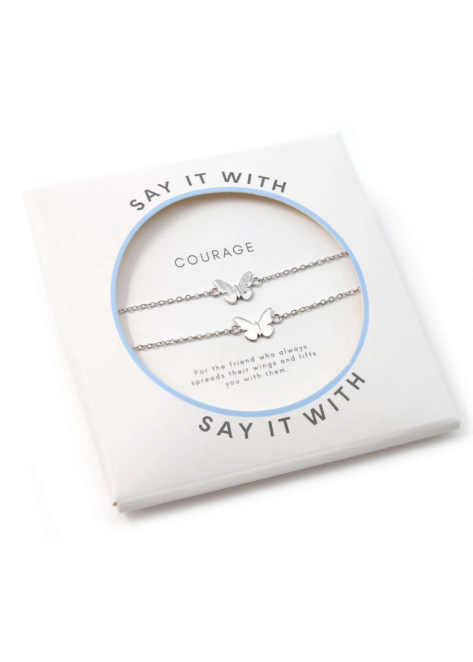 Say It With Silver Children's Butterfly Friendship Bracelets
