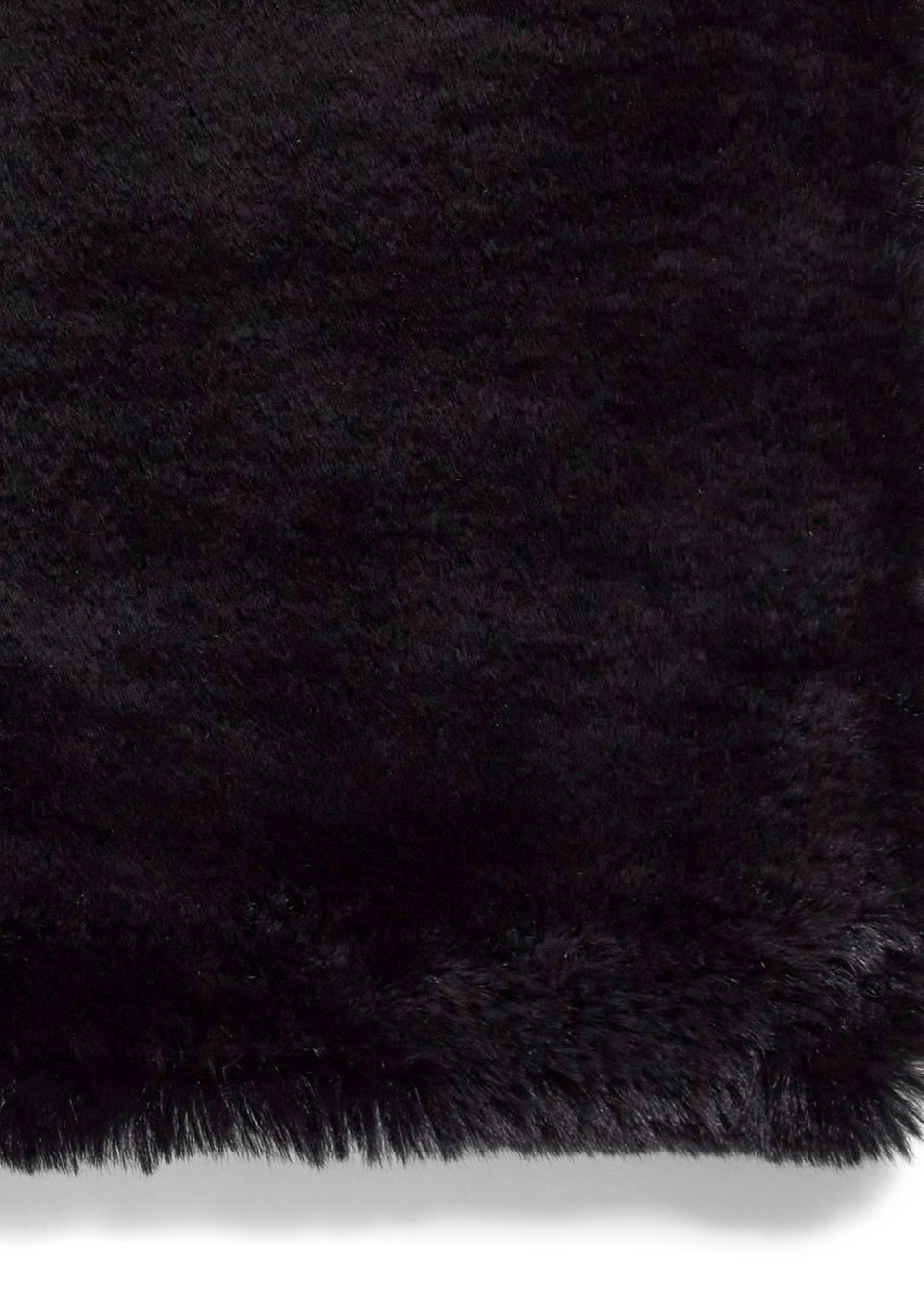 Think Rugs Super Teddy Black Plain Shaggy Rectangle Rug