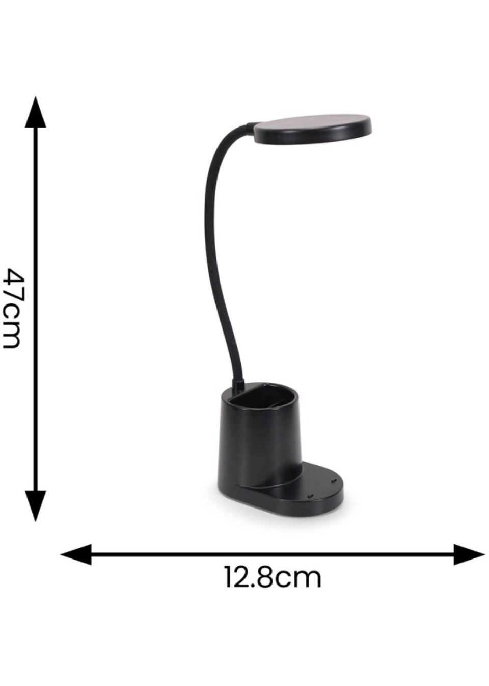 ValueLights Marco Dimmable Matte Black Table Lamp Integrated LED (47cm x 12.8cm x 9.8cm)