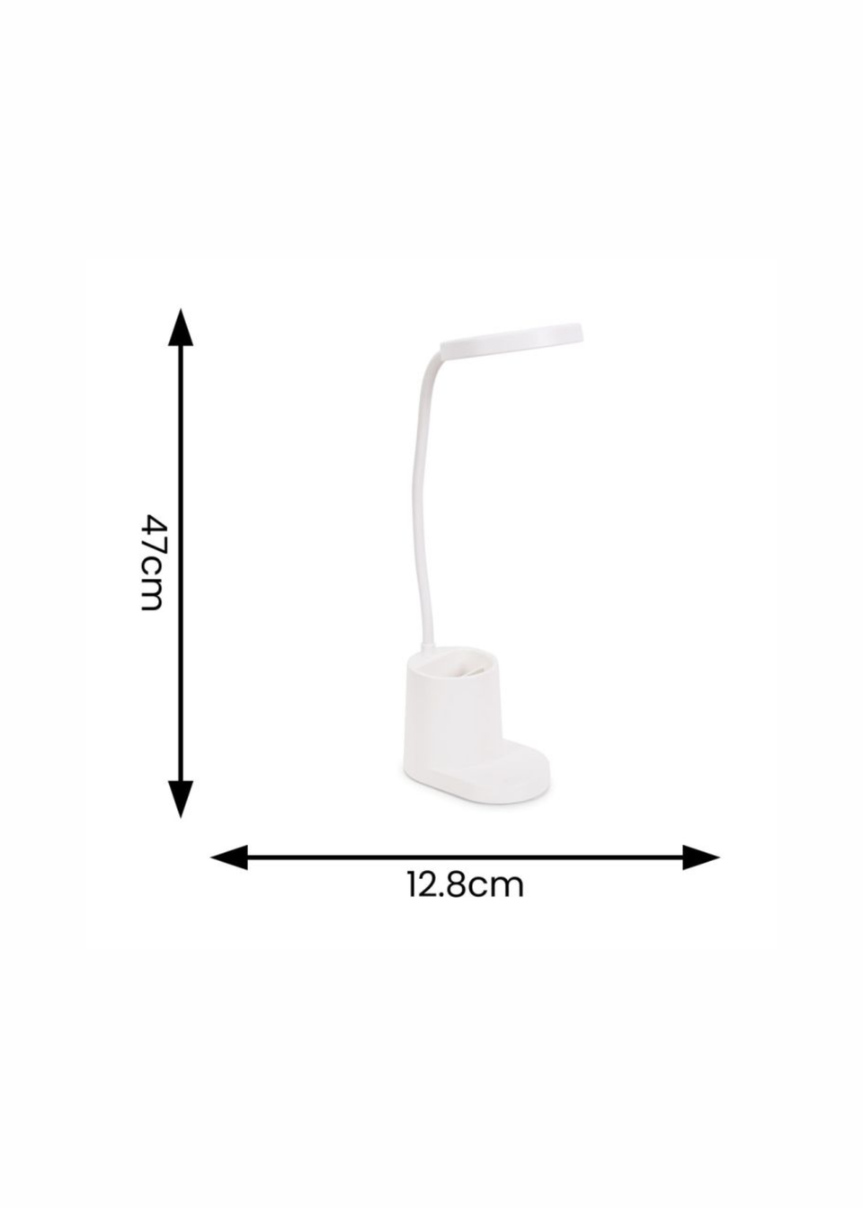 ValueLights Marco Dimmable Matte White Table Lamp Integrated LED (47cm x 12.8cm x 9.8cm)