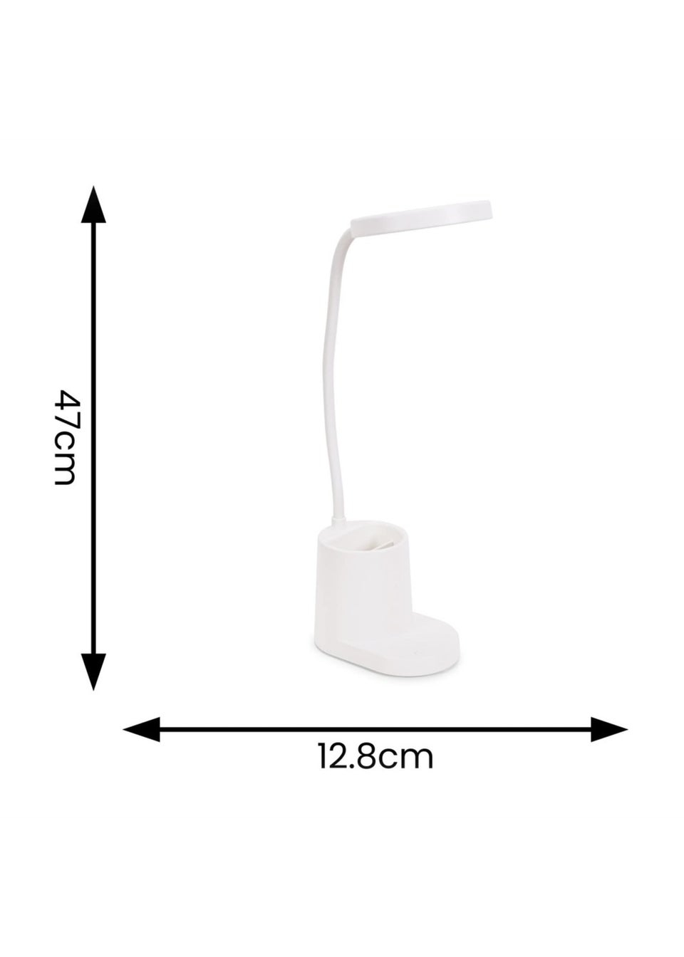 ValueLights Marco Dimmable Matte White Adjustable Table Lamp Integrated LED (47cm x 12.8cm x 9.8cm)