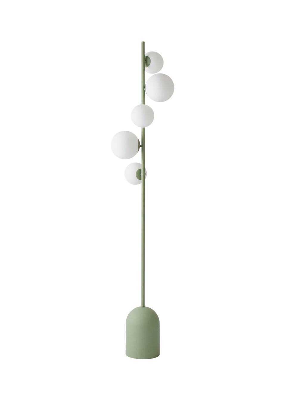 ValueLights Marlow Sage Green Floor Lamp with White Globe Shade