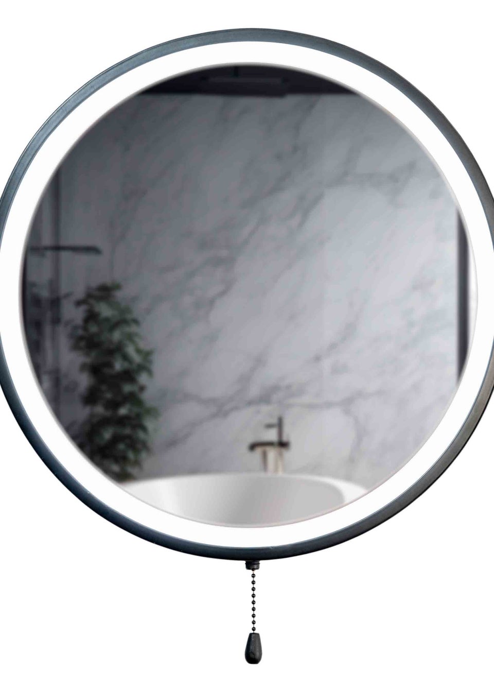 ValueLights Bathroom Mirror Matte Black Illuminated Integrated LED (40cm x 40cm x 3cm)