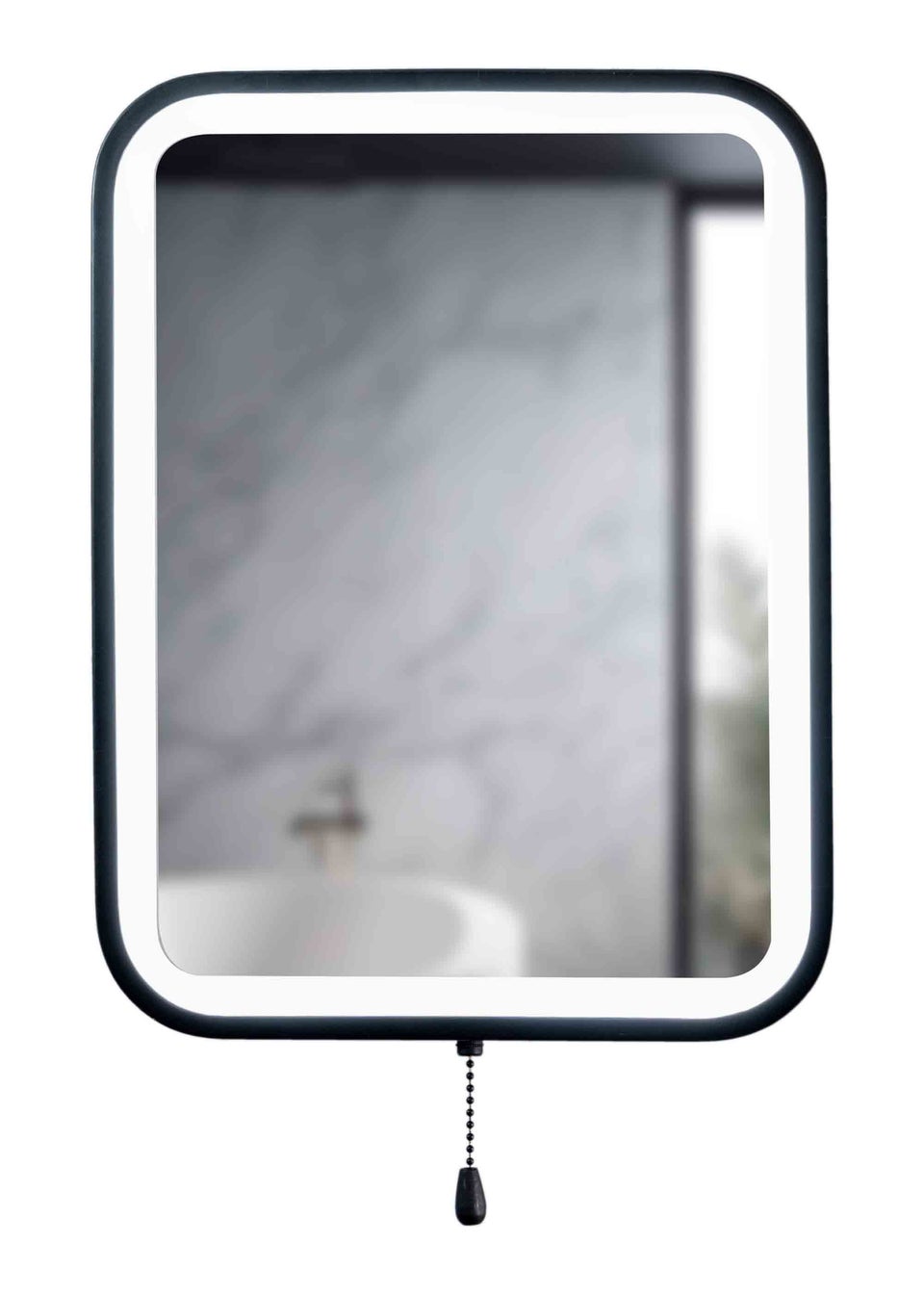 ValueLights IP44 Bathroom Mirror Matte Black Illuminated Integrated LED (40cm x 30.5cm x 3cm)