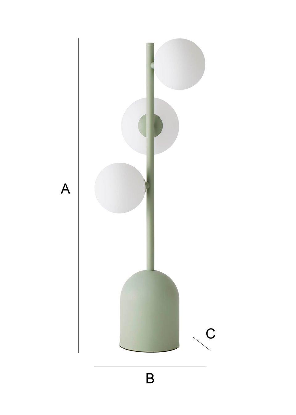 ValueLights Marlow Sage Green Table Lamp with White Globe Shade