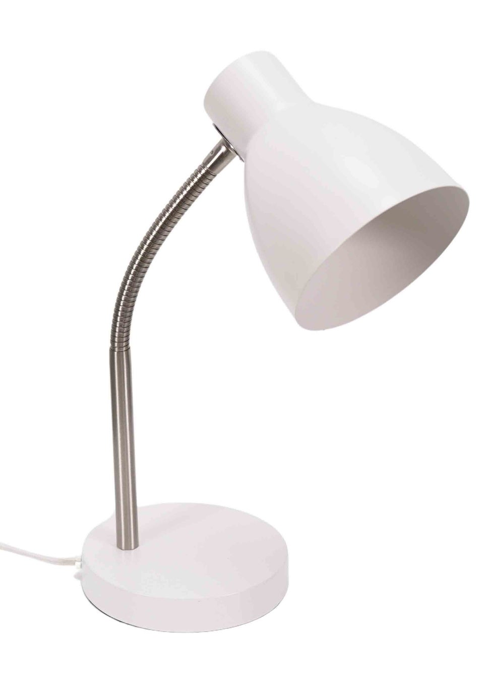 ValueLights Keela Matte White Table Lamp with Oval Shade (35cm x 14cm x 27cm)