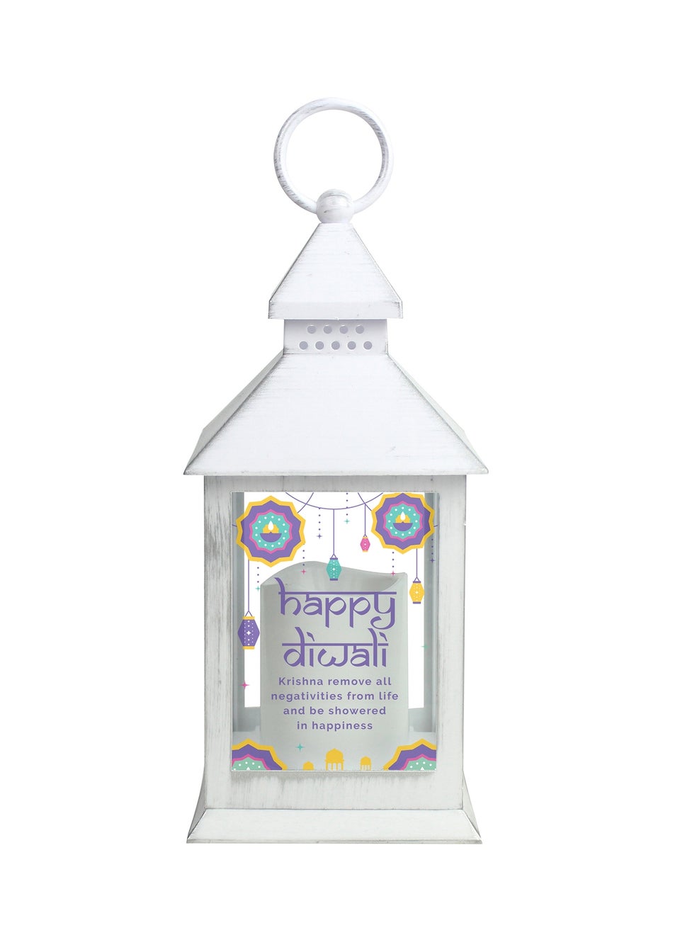 Personalised Memento Company Diwali White Lantern