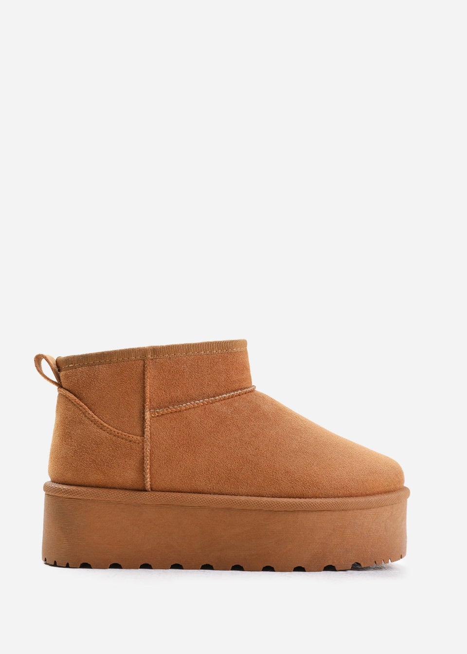 Where's That From Oak Chestnut Faux-Fur Platform Slipper Boots
