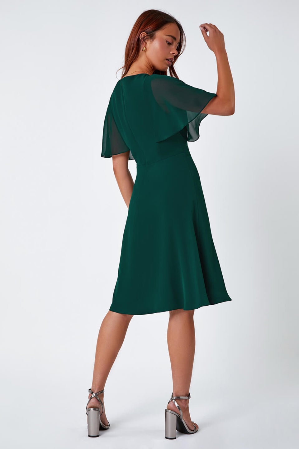 Roman Green Petite Embellished Skater Dress
