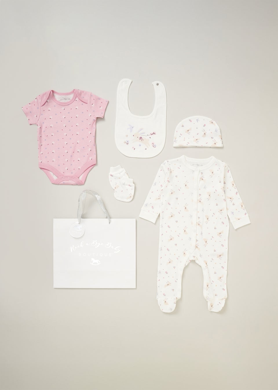 Rock a Bye Baby Cream Cotton 5-Piece Baby Gift Set (0-6 months)