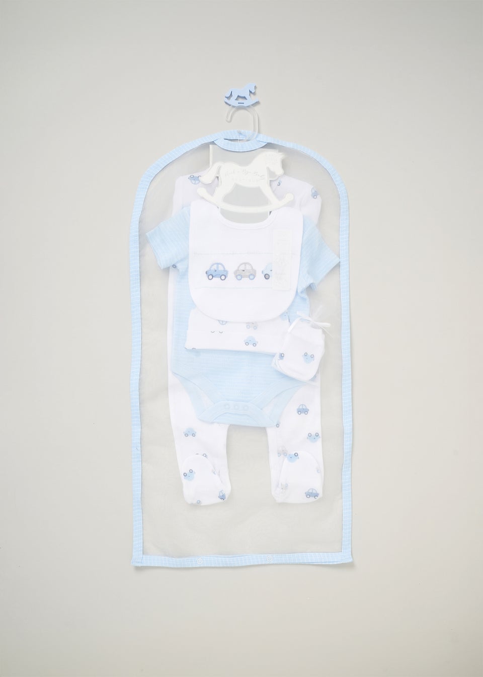 Rock a Bye Baby Light Blue Cotton 5-Piece Baby Gift Set (0-6 months)