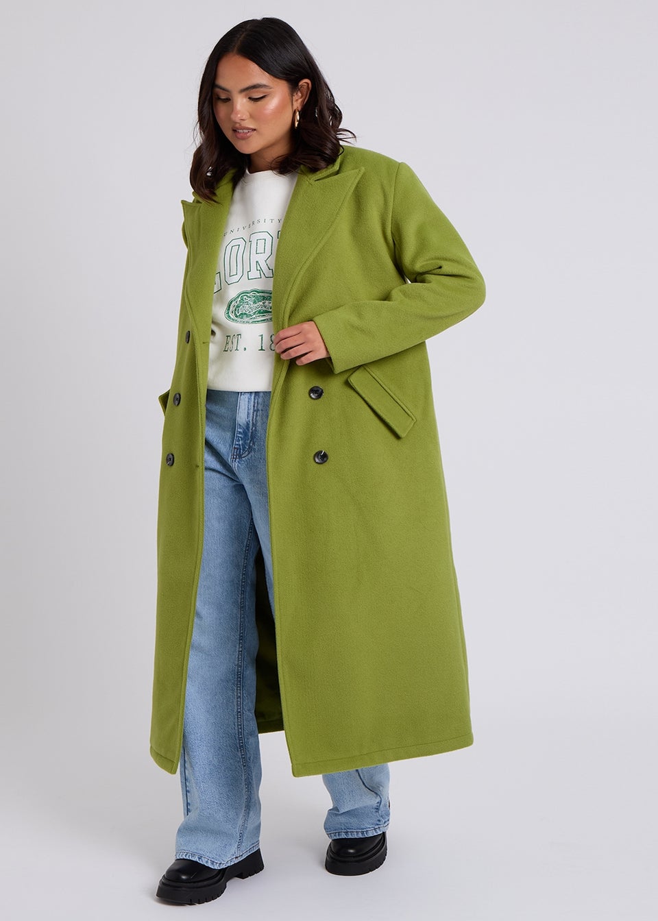 Urban Bliss Green Maxi Formal Coat