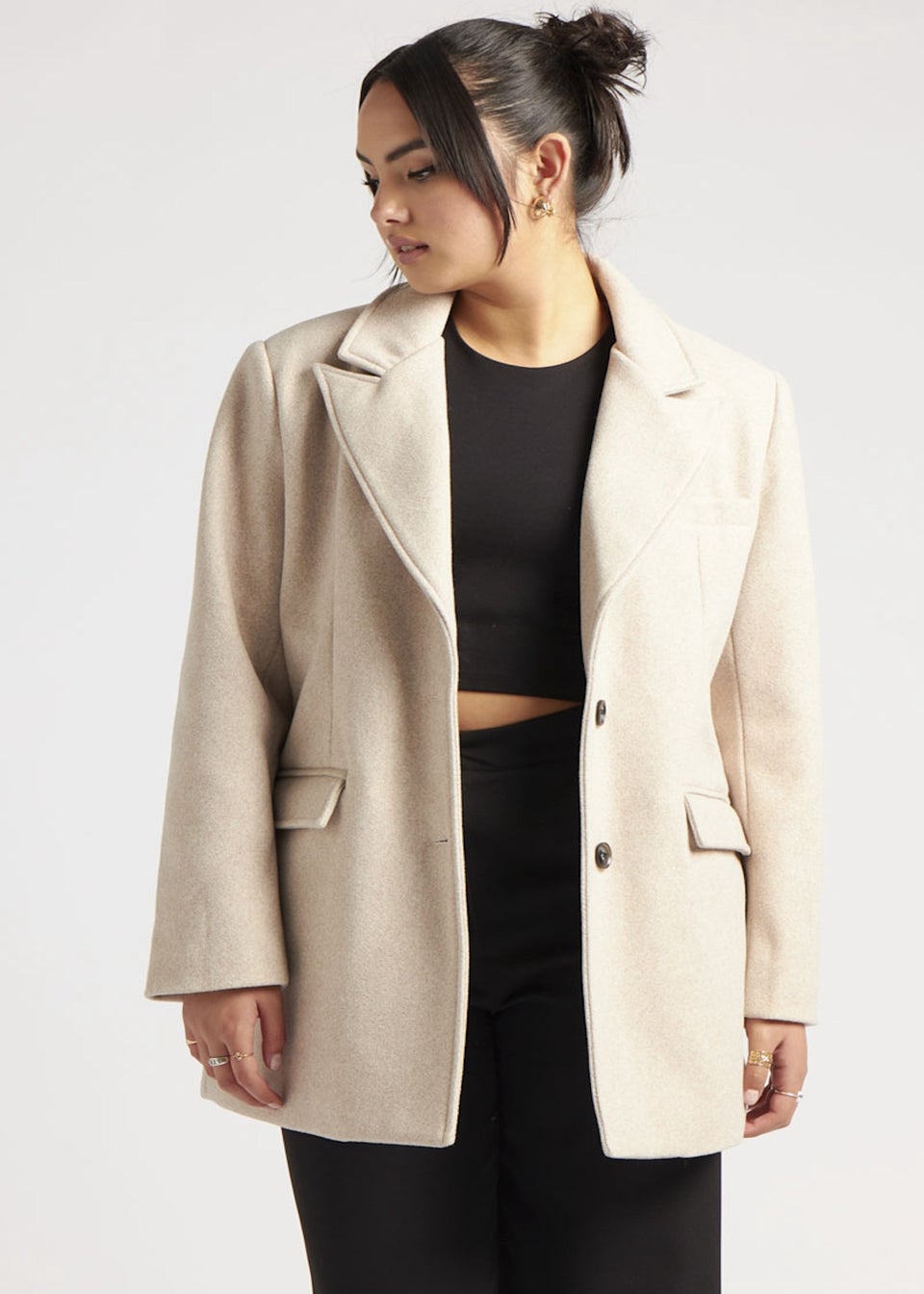 Urban Bliss Stone Faux Wool Blazer Matalan