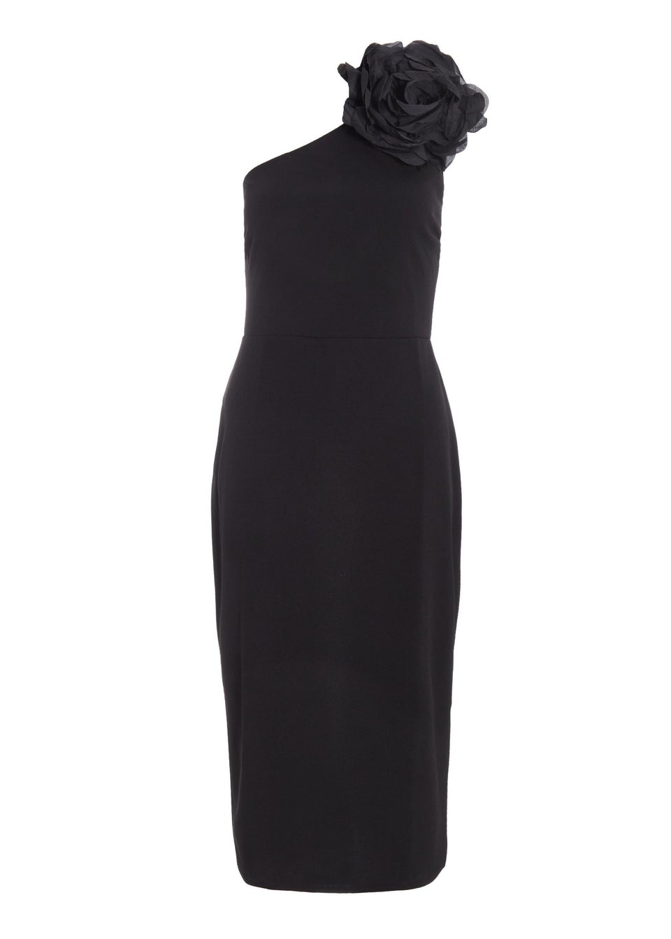 Quiz Black Corsage Midi Dress