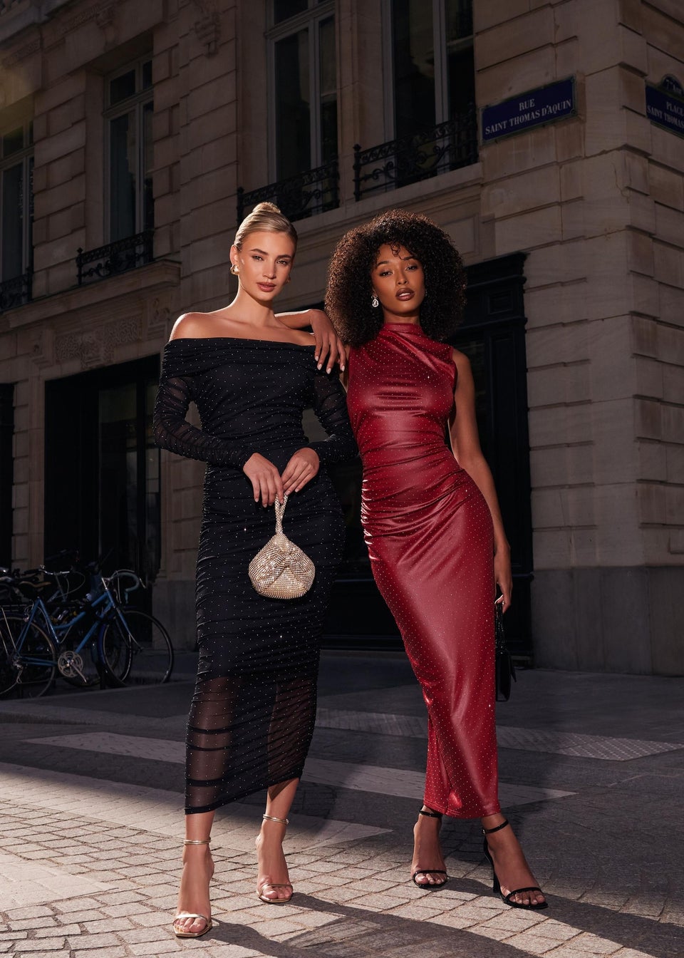 Quiz red and black dress clearance