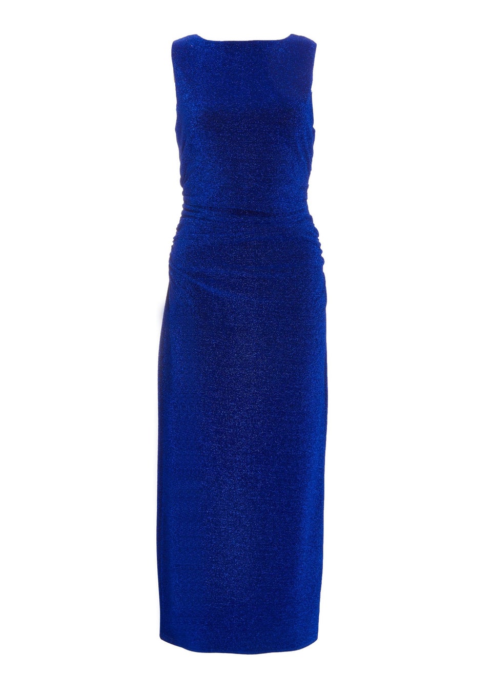 Quiz Blue High Neck Midaxi Dress