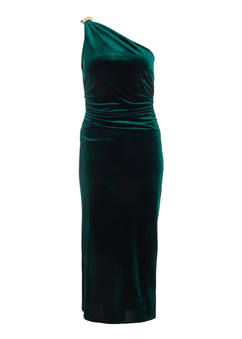 Quiz Green Petite Velvet Midaxi Dress