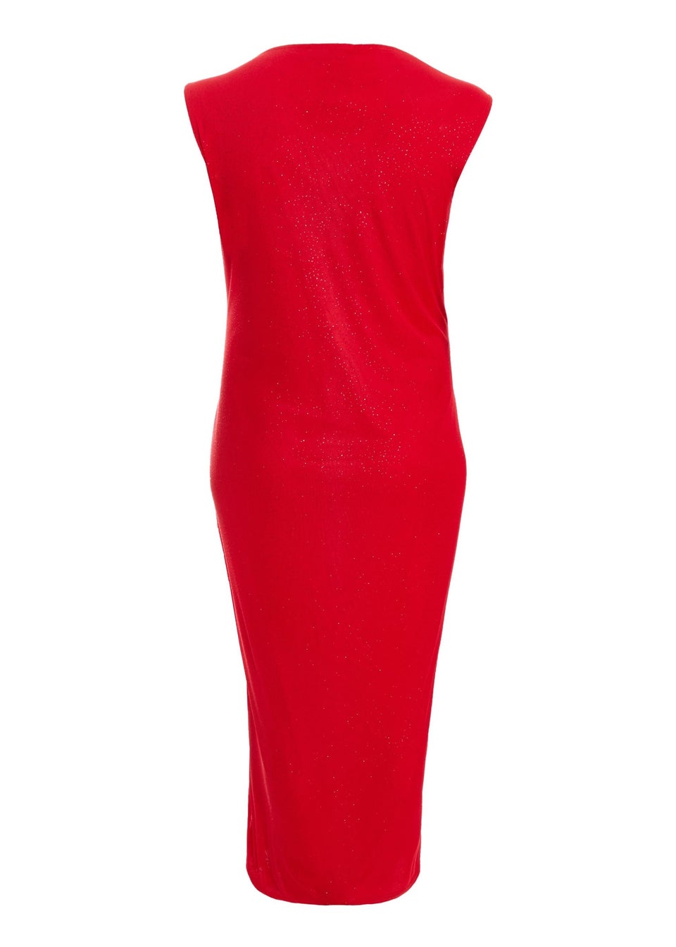 Quiz Red Curve Glitter Mesh Midaxi Dress