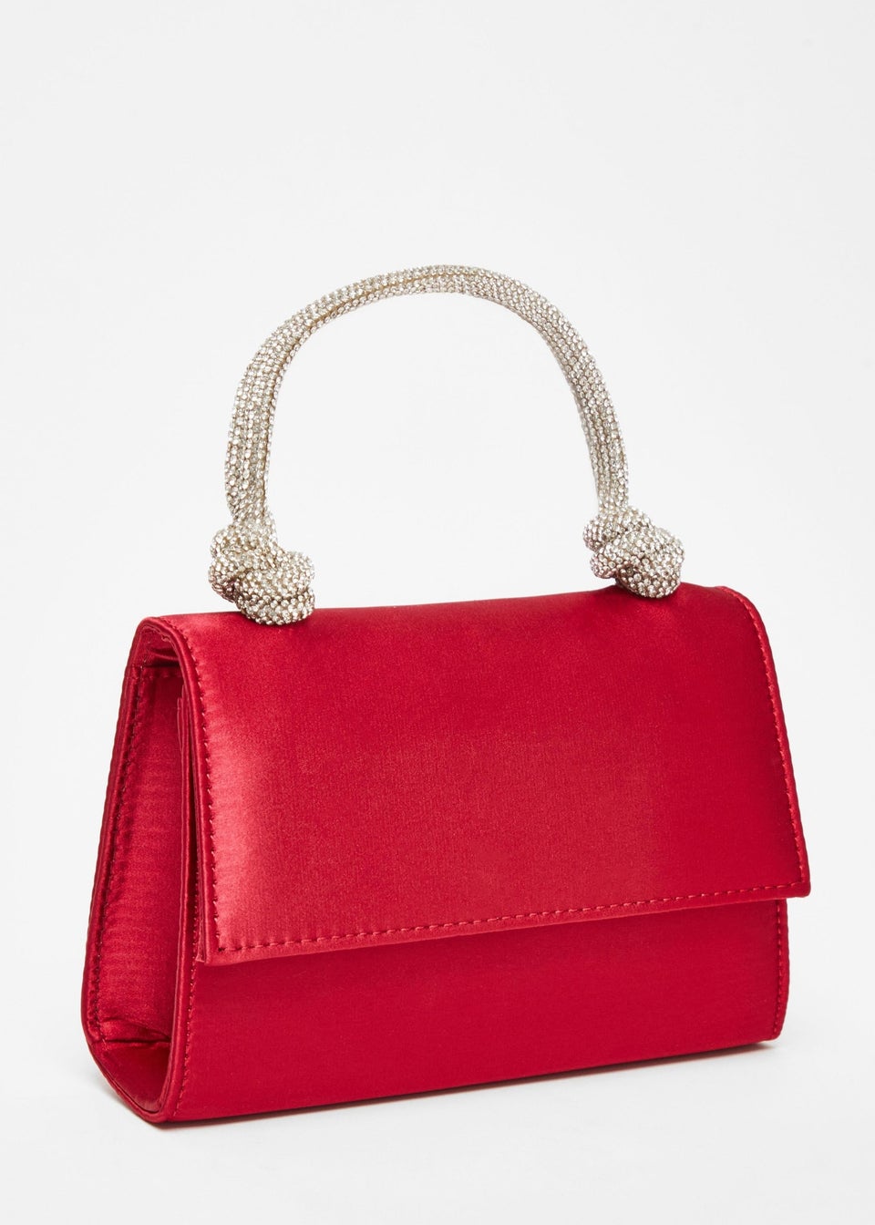 Quiz Red Satin Top Handle Bag Matalan