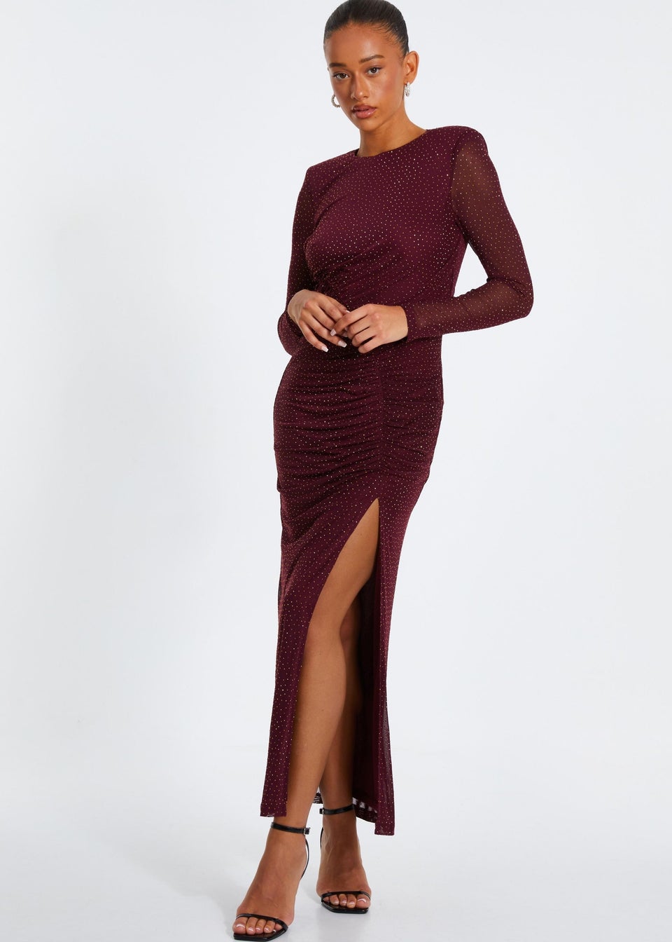 Quiz maroon dress clearance