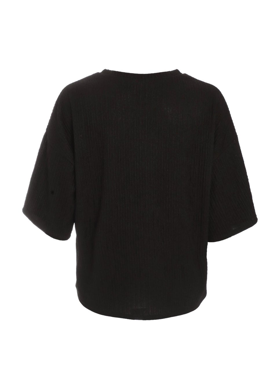 Quiz Black Textured T-Shirt